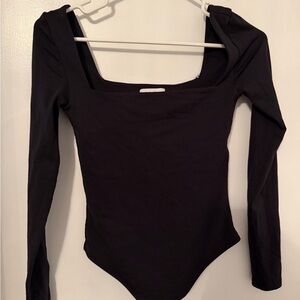 Aritzia Black Long Sleeve Bodysuit